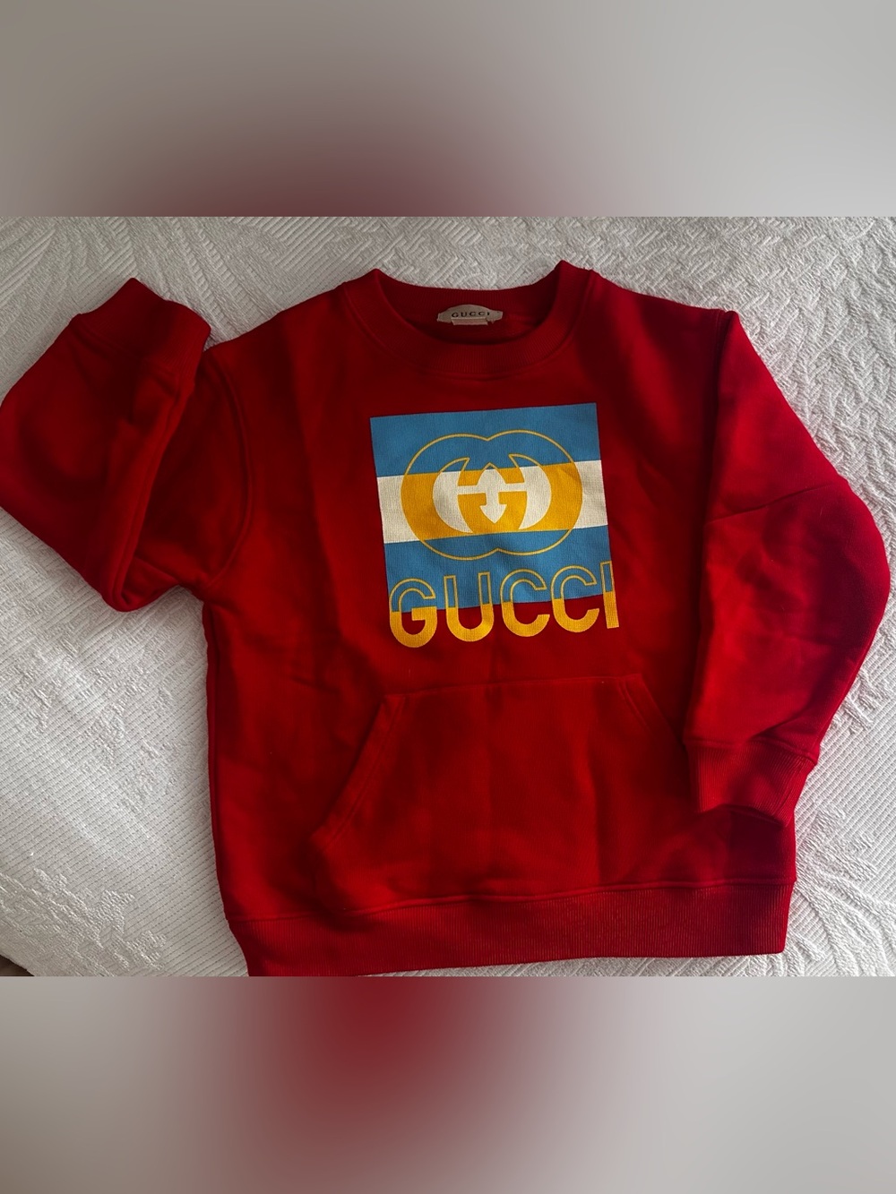 Kids Unisex Authentic Gucci Red Sweatshirt 5Y So Cute